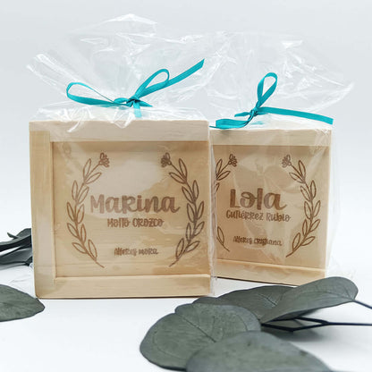 Juego 3 en raya de madera grabado a láser – Personalizado