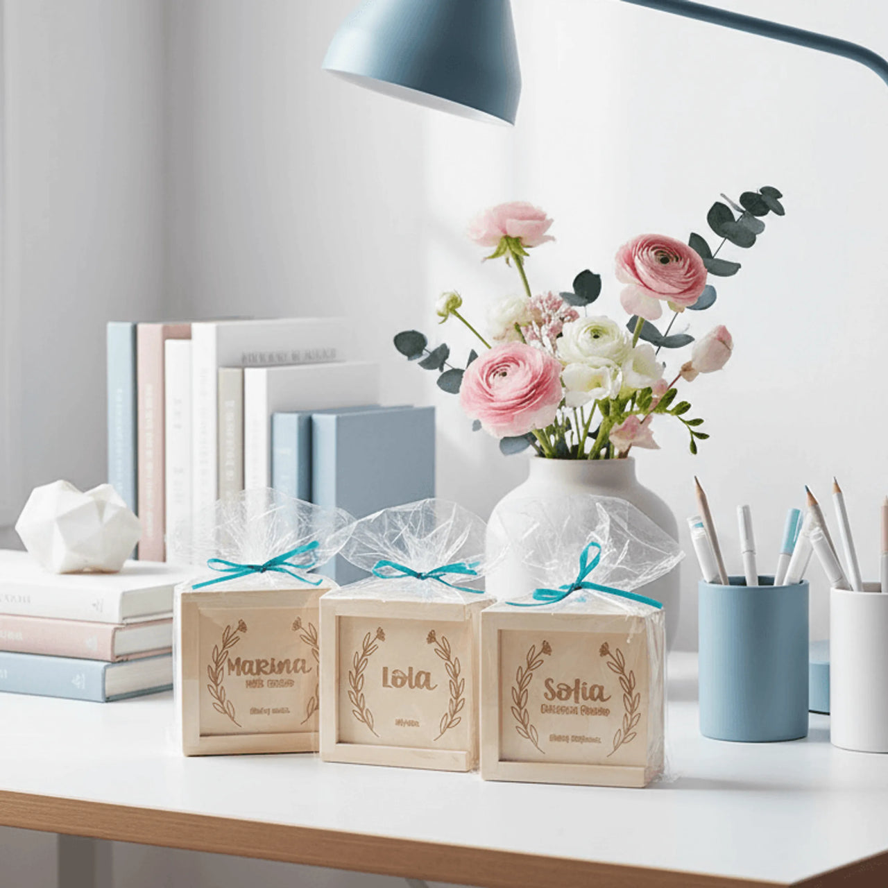 Juego 3 en raya de madera grabado a láser – Personalizado