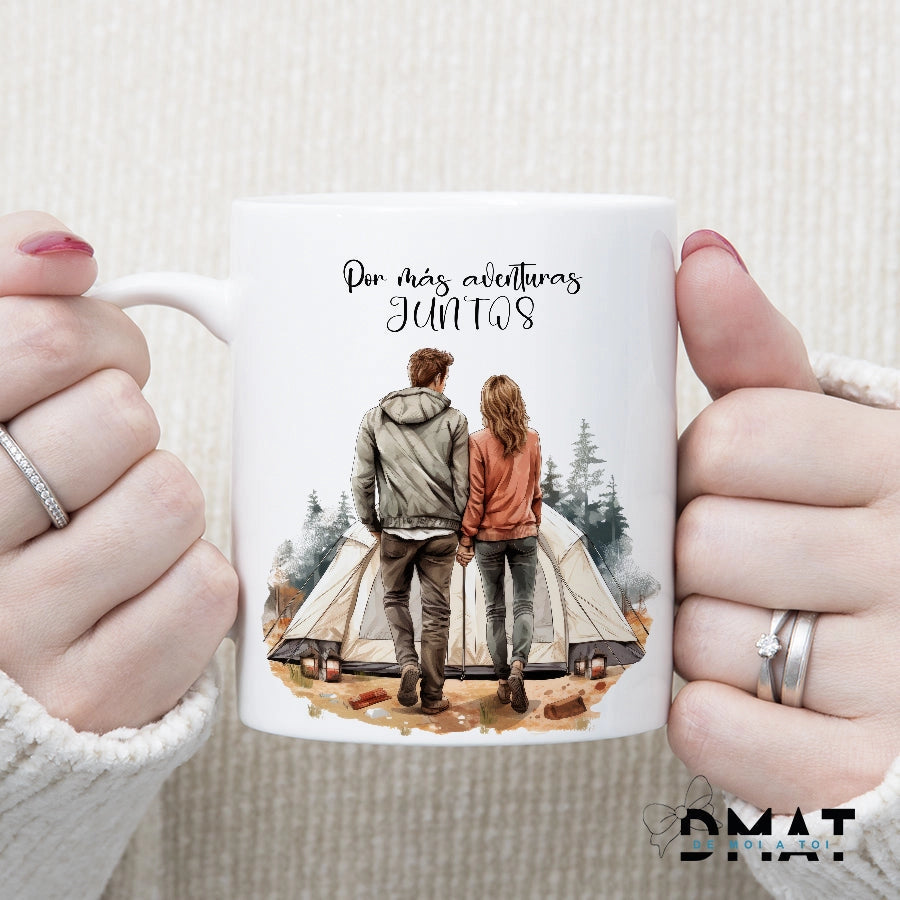 Taza personalizada enamorados aventureros