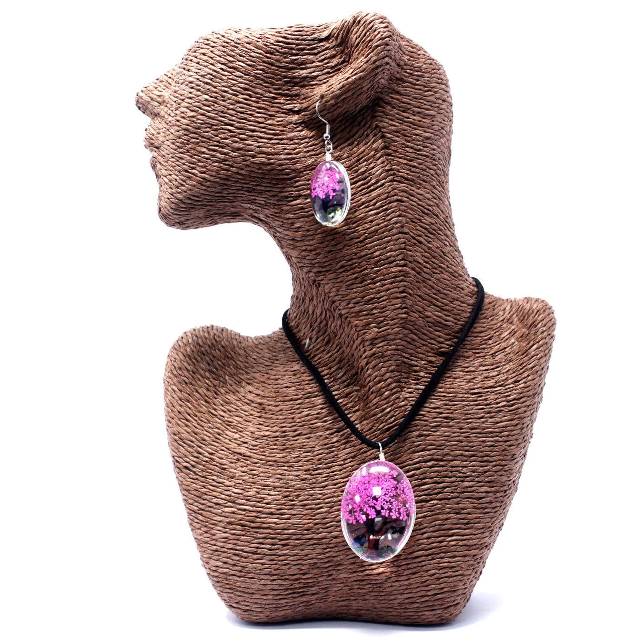 Conjunto  Cristal Flores prensadas - Árbol de vida