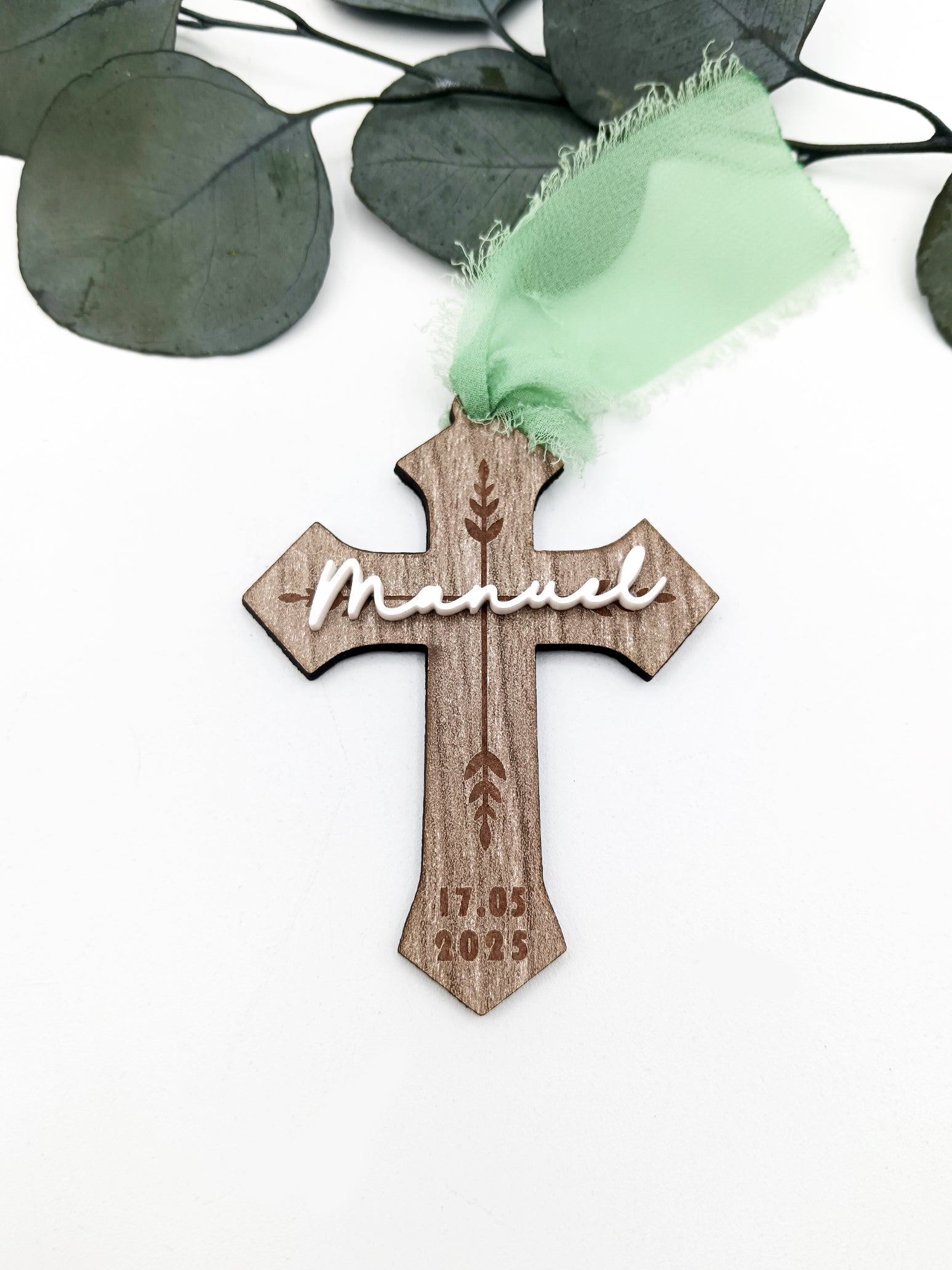 Cruz de madera comunión personalizada con nombre - de moi a toi