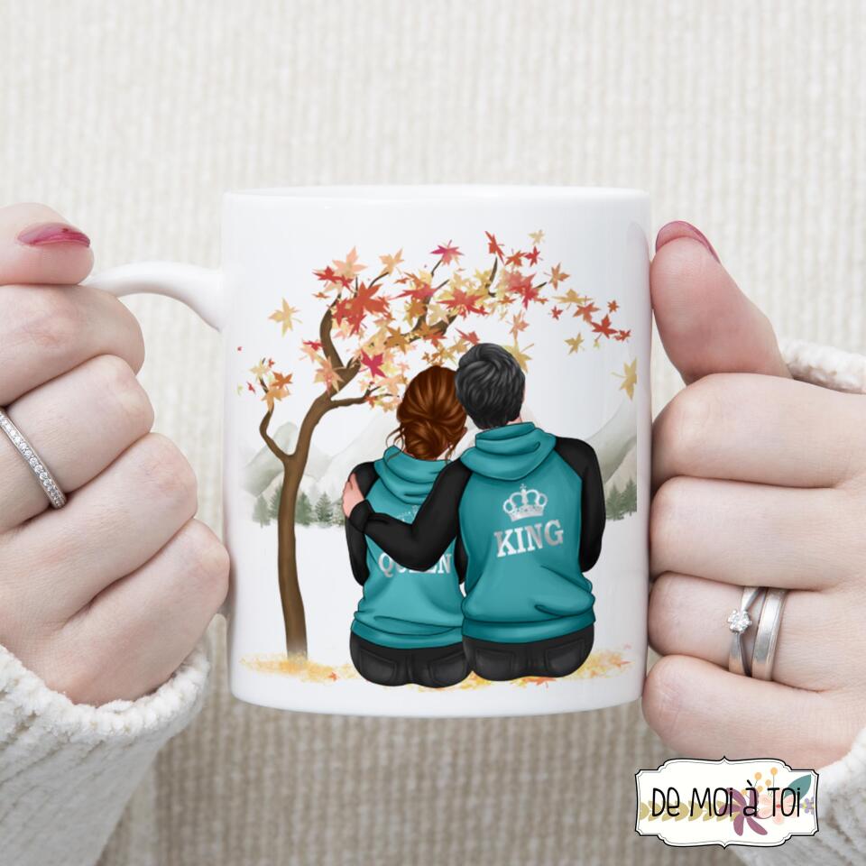 Taza personalizada pareja Queen &  King con nombre