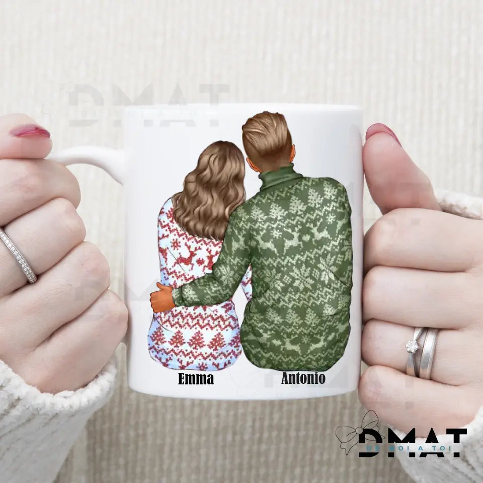 Taza personalizada Pareja - Familia Navidad