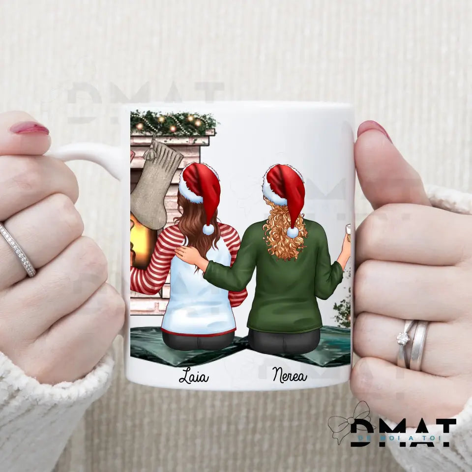 Taza Personalizada Amigas Navidad (1-4px)