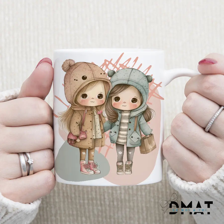 Pack Lámina y Taza personalizada Amigas Vintage