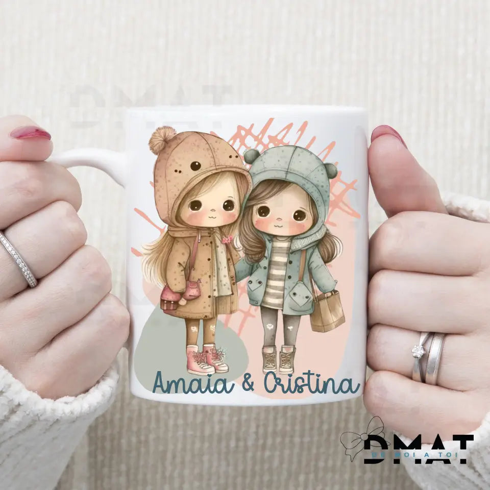 Pack Lámina y Taza personalizada Amigas Vintage