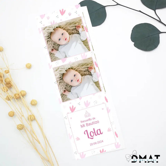 Recordatorio editable conline para bautizo personalizado con fotografía - de moi a toi