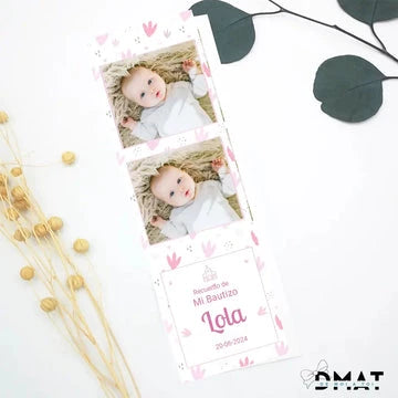 Recordatorio bautizo económico con fotografía - de moi a toi