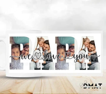 Taza papá con fotografías - Editable