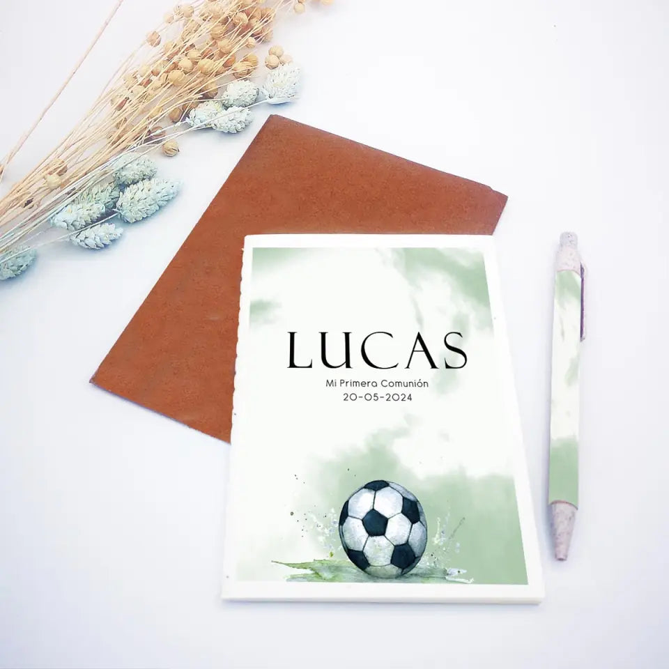 Cuaderno semillas Editable y Bolígrafo - Fútbol