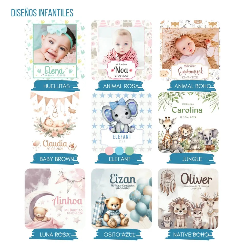 Cuaderno semillas Editable -  Diseños infantiles de bautizo