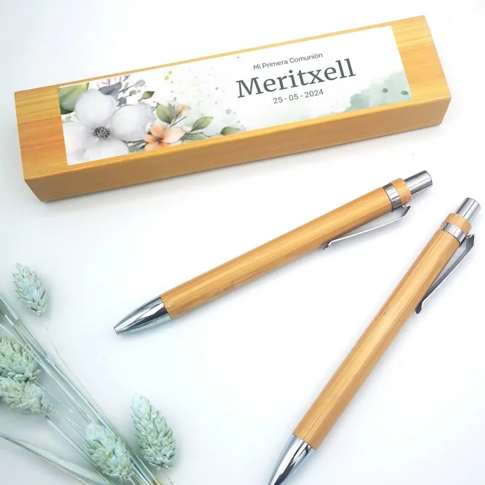 Set bolígrafos naTurales para invitados de boda económico y original
