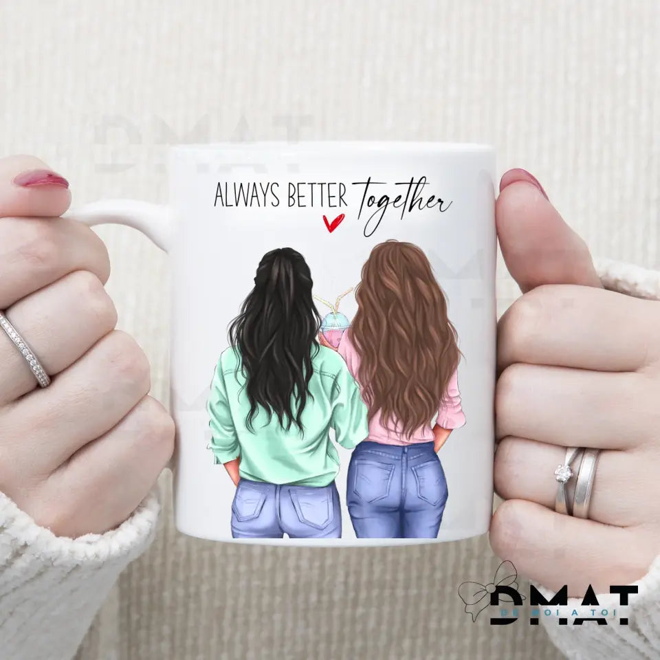 Taza personalizada amigas ( 2 y 4 px)