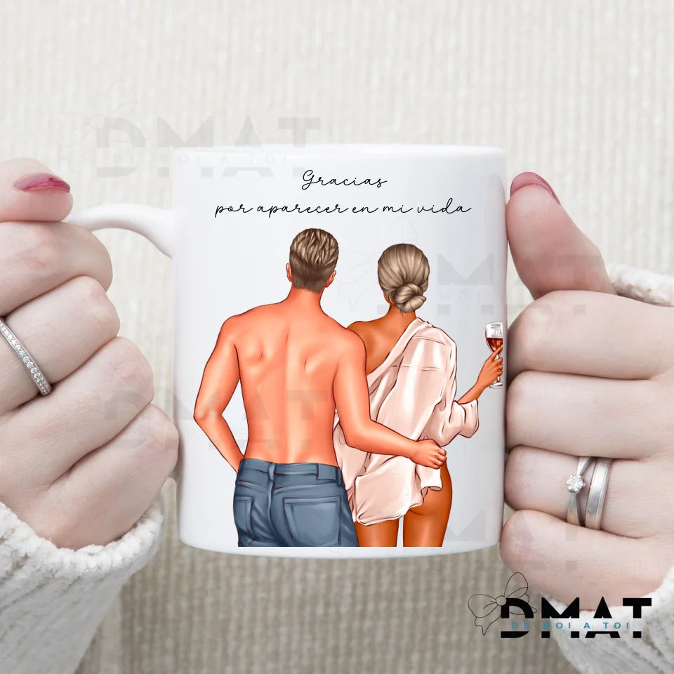 You & Me - Taza editada para pareja y enamorados