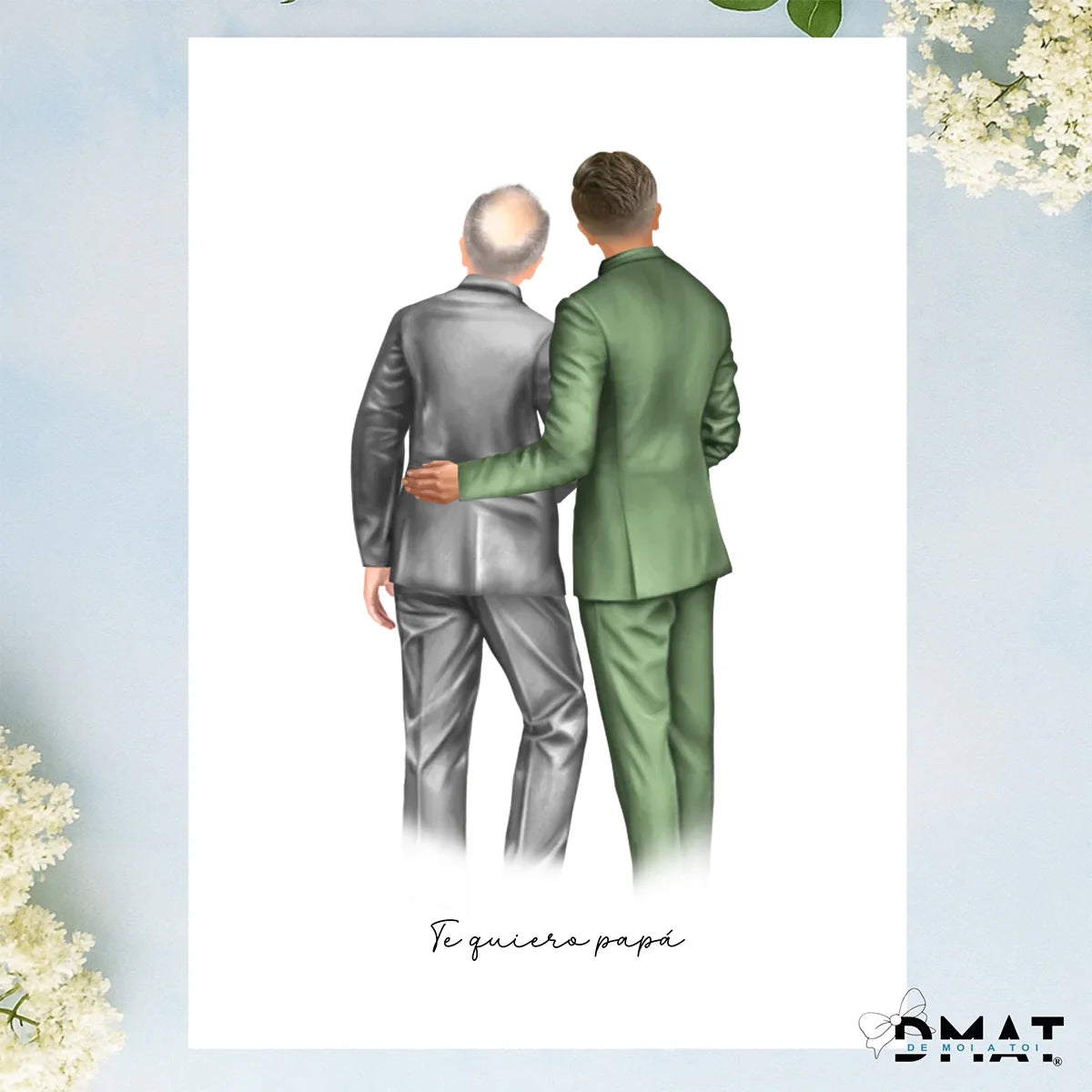 Regalos con ilustración de boda - Novio y padre / padrino