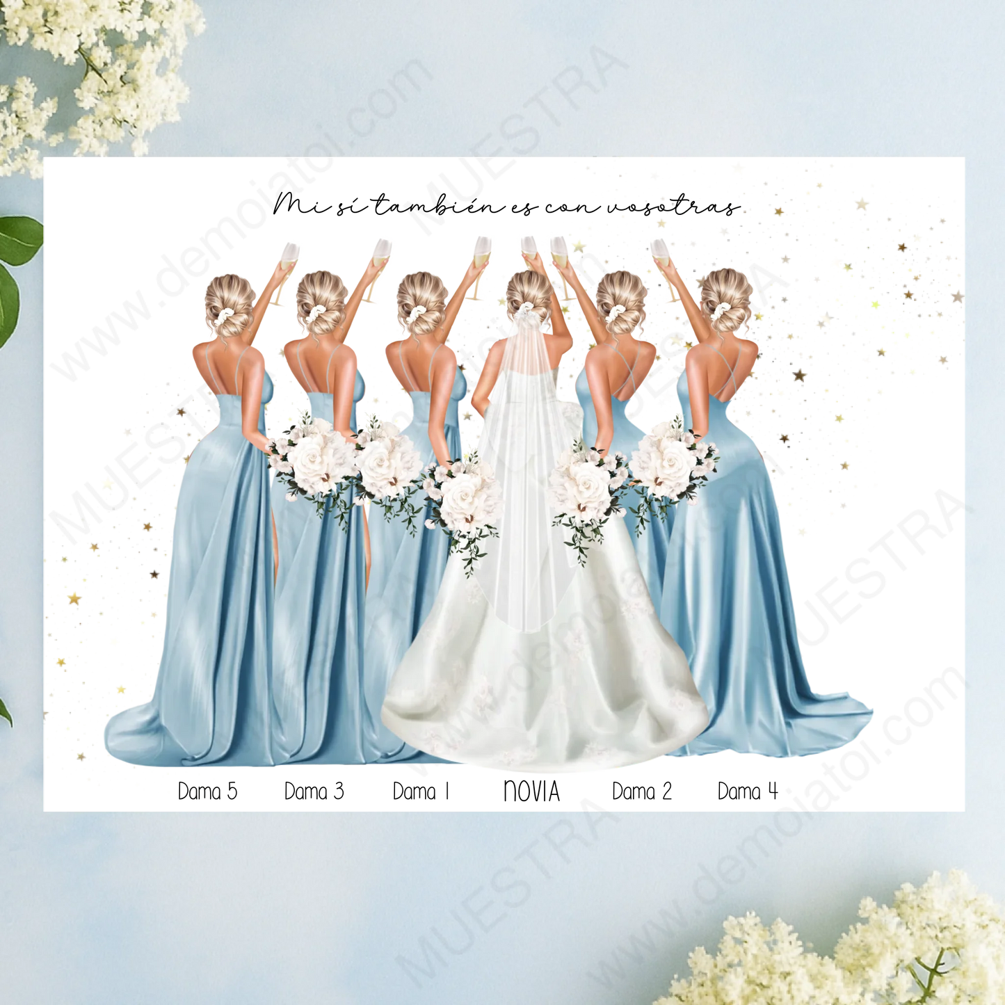 cuadro personalizado damas de honor