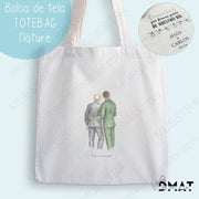 Regalos personalizados ilustración novio padre en bolsa de tela tote de diseño premium y emotivo.