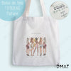 BOLSA TOTE 1/5 chicas / Tela impresa / 38x42