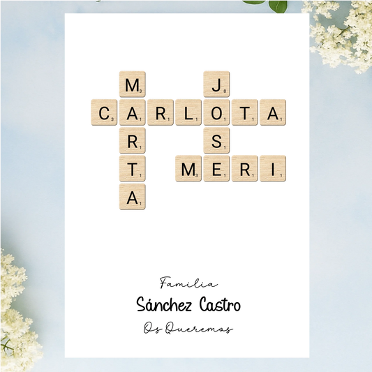 Regalos personalizados con diseño Scrabble elegante y sofisticado