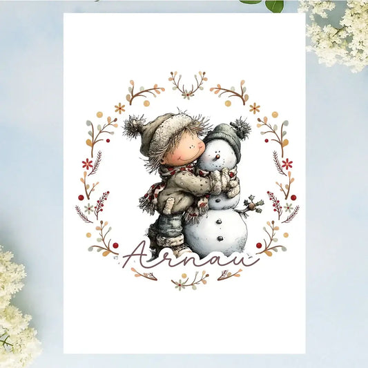 Regalos y decoración navideña con dibujos infantiles