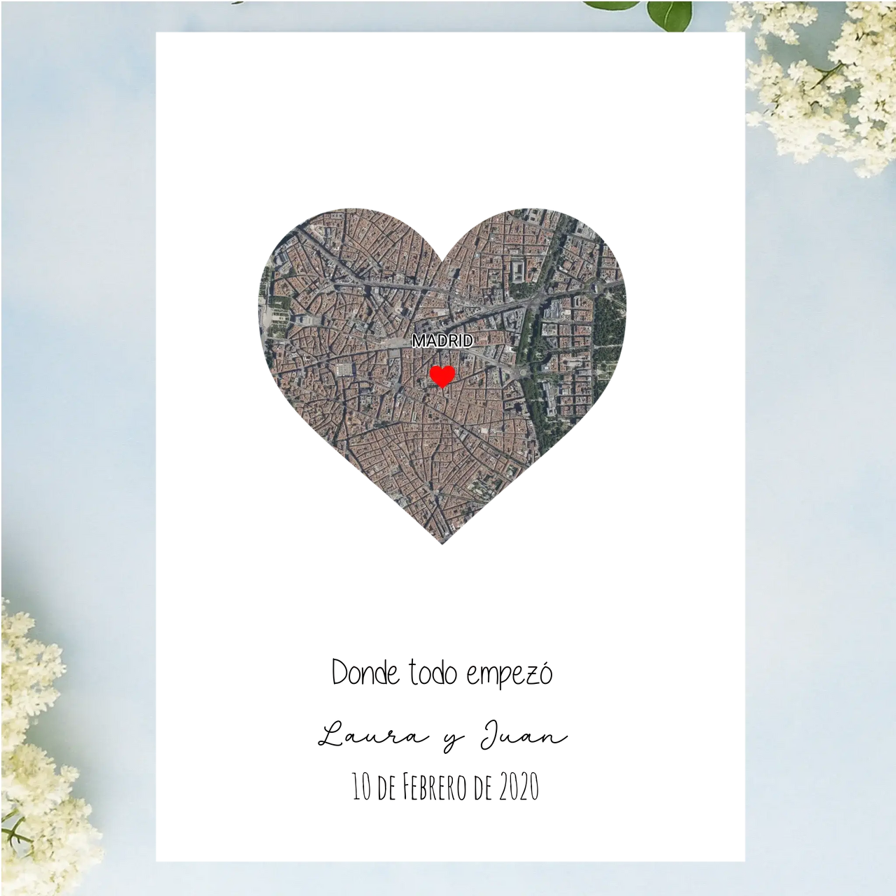 Regalos personalizados con ilustración de mapa de ubicación GPS