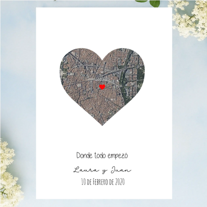 Regalos personalizados con ilustración de mapa de ubicación GPS