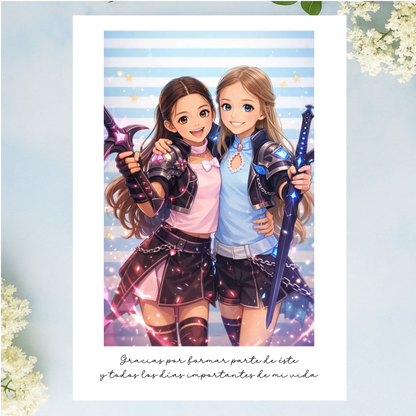 Regalos personalizados con imagen creada por IA estilo anime