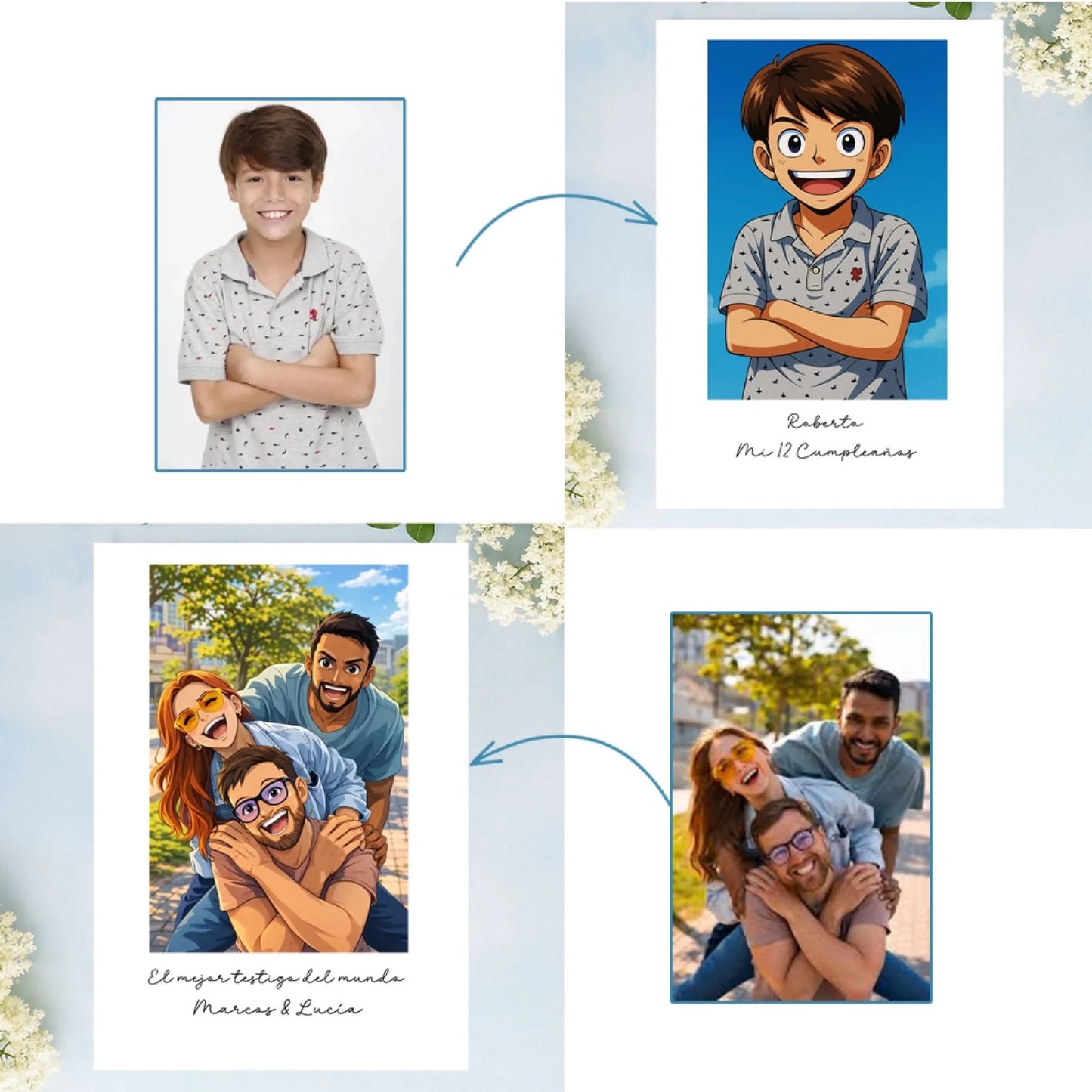 Ilustración personalizada anime a partir de fotografía - estilo One piece