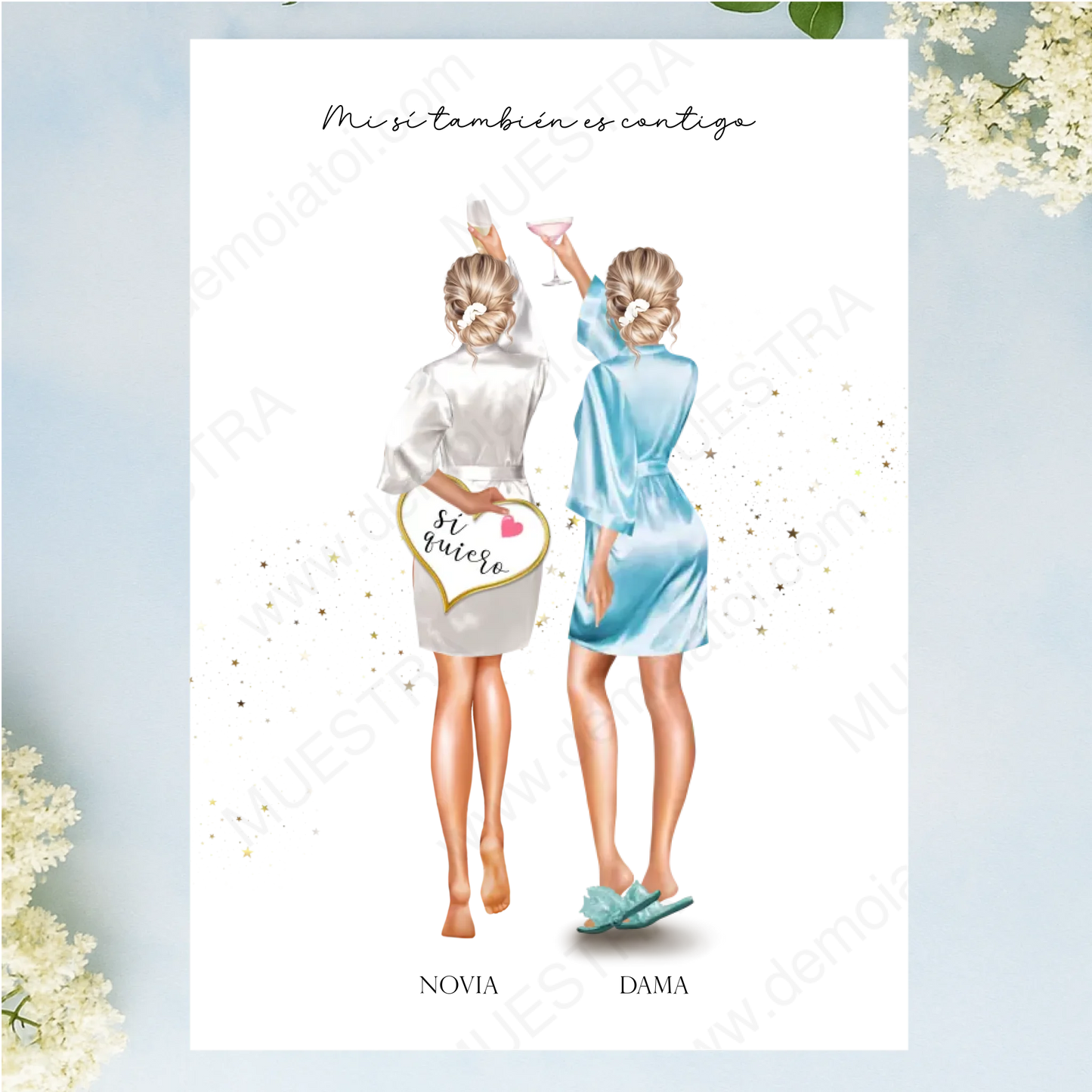 lámina impresa damas de honor