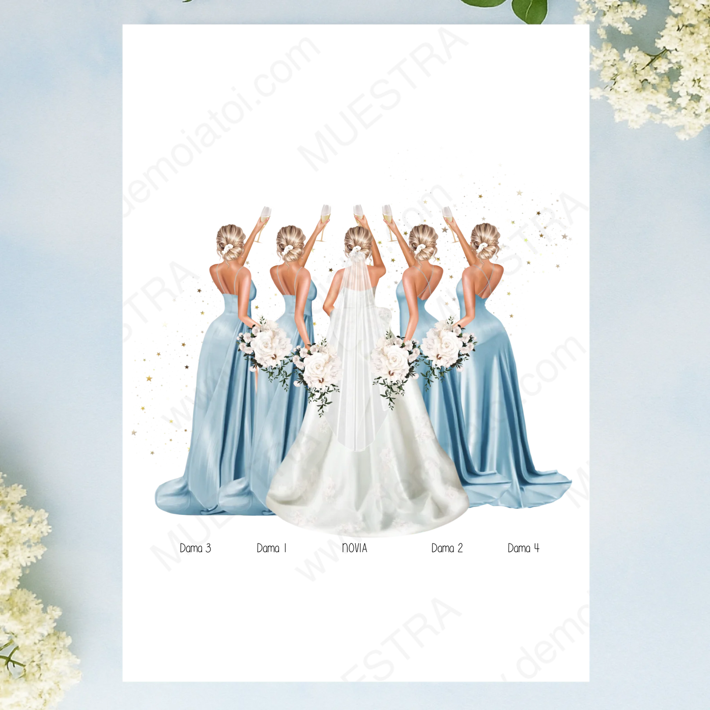 lámina ilustración damas de honor