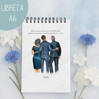 regalos originales personalizados con ilustración de familia para boda