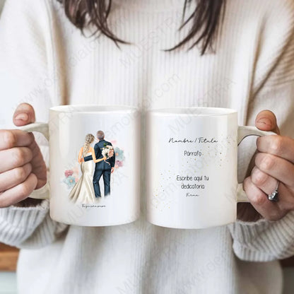 taza personalizada con ilustración padre de la novia