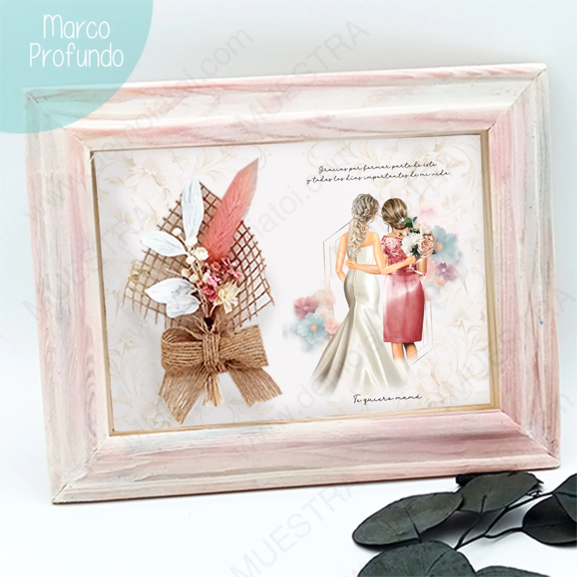cuadro con flores personalizado boda