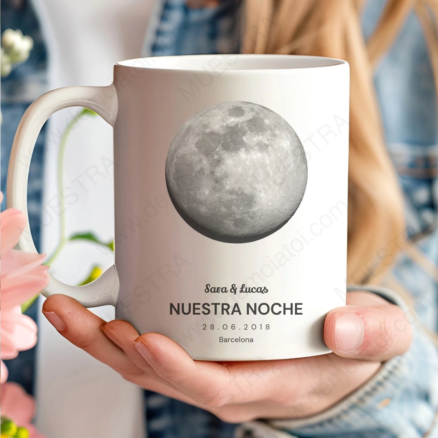 taza personalizada fase lunar para enamorados