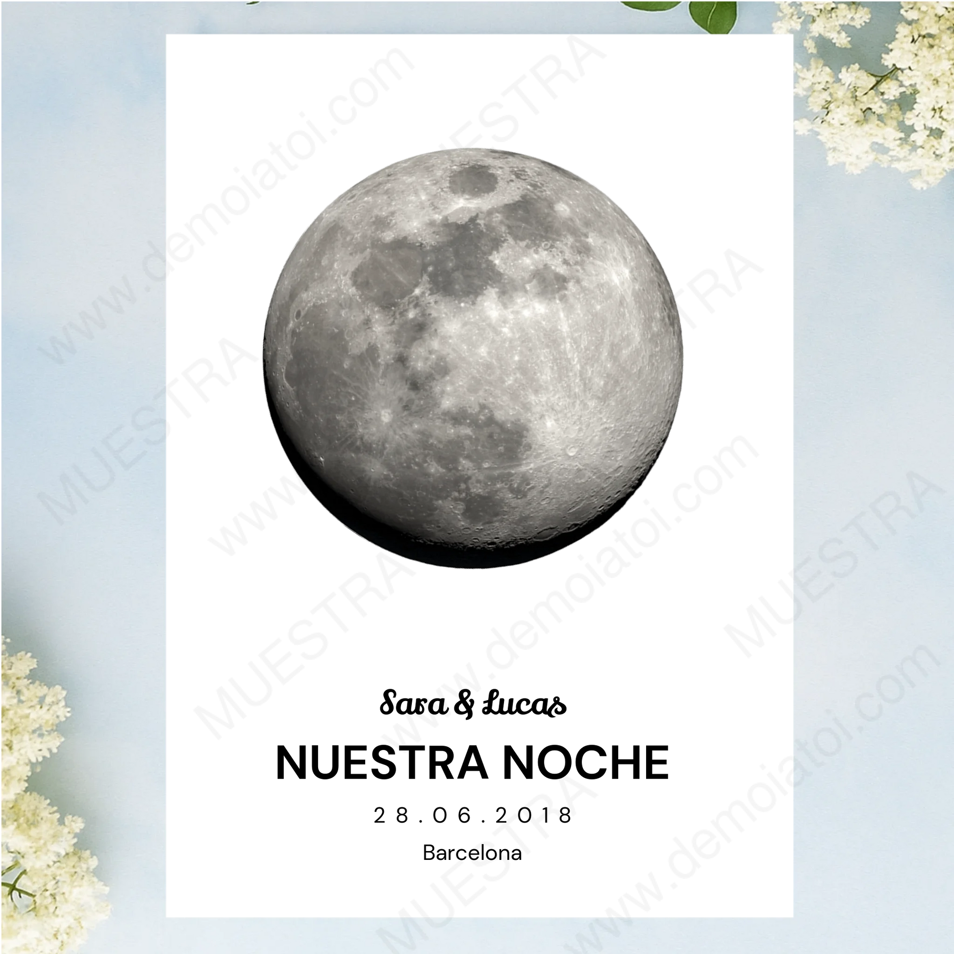 cuadro personalizado fase lunar para enamorados