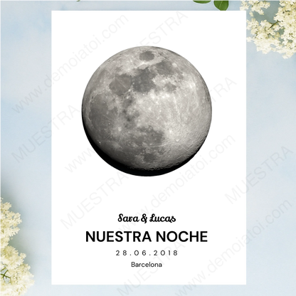 cuadro personalizado fase lunar para enamorados