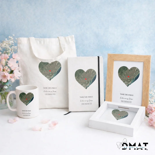 Regalos personalizados con ilustración de mapa de ubicación GPS