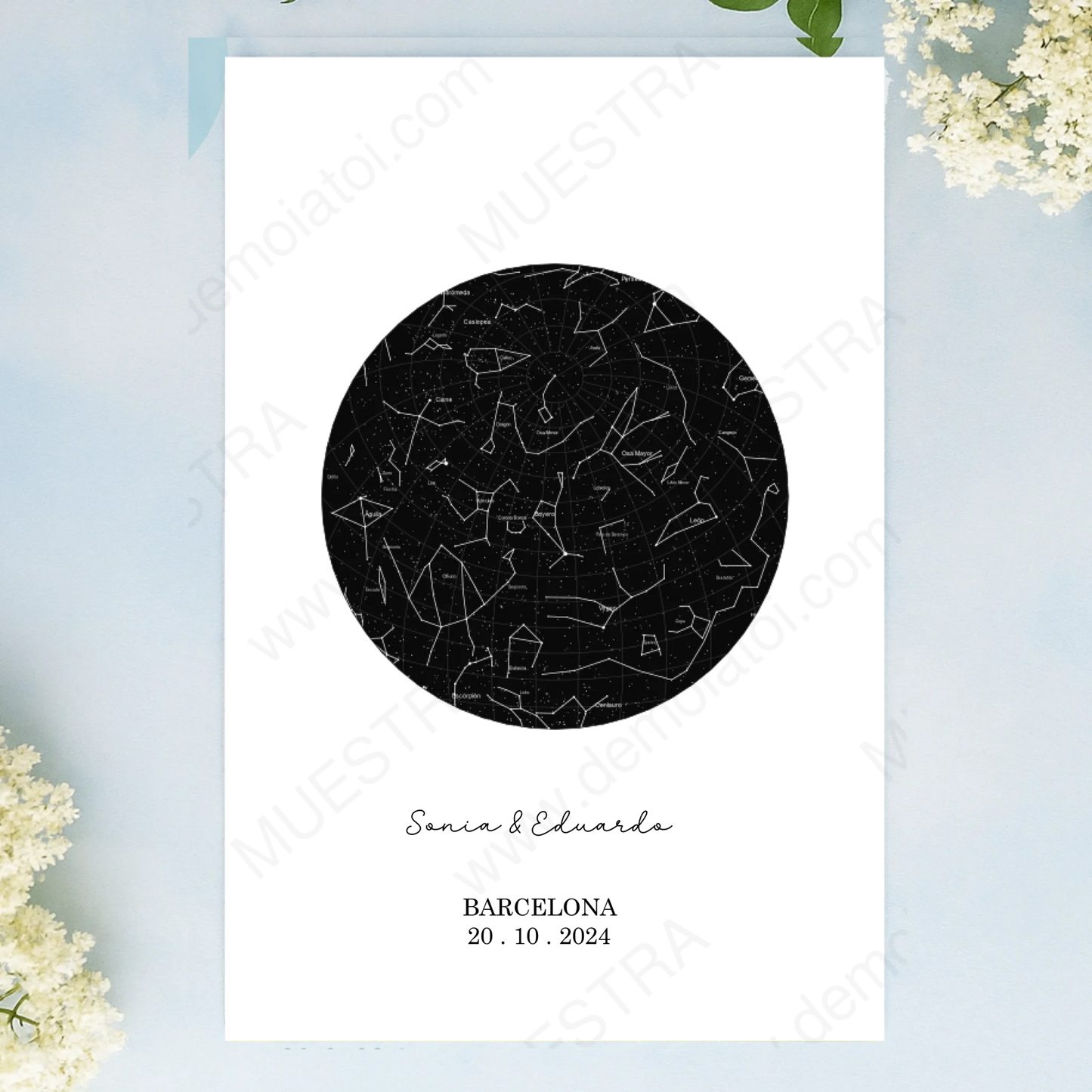 lámina impresa mapa estelar personalizado