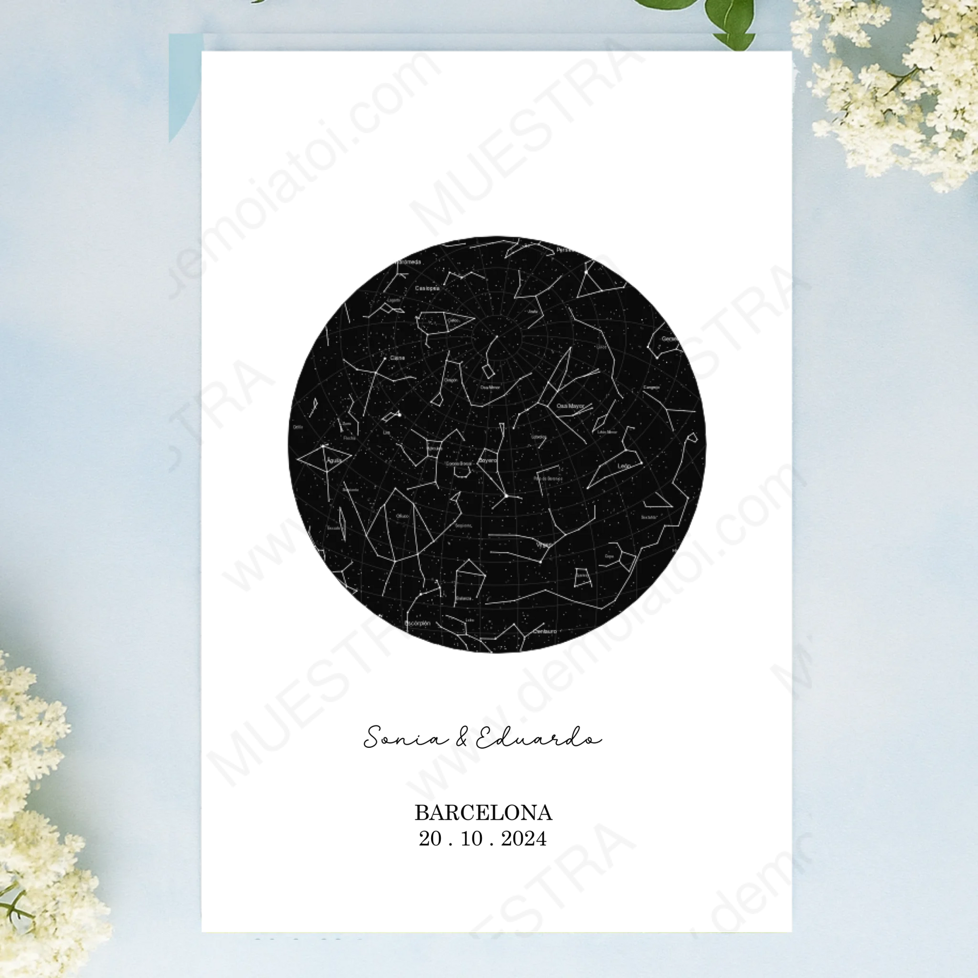 lámina impresa mapa estelar personalizado