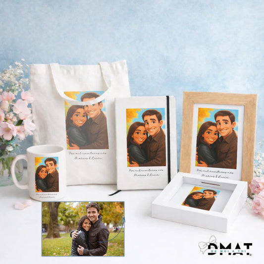 Cuadro y taza personalizada caricatura DISNEY a partir de foto