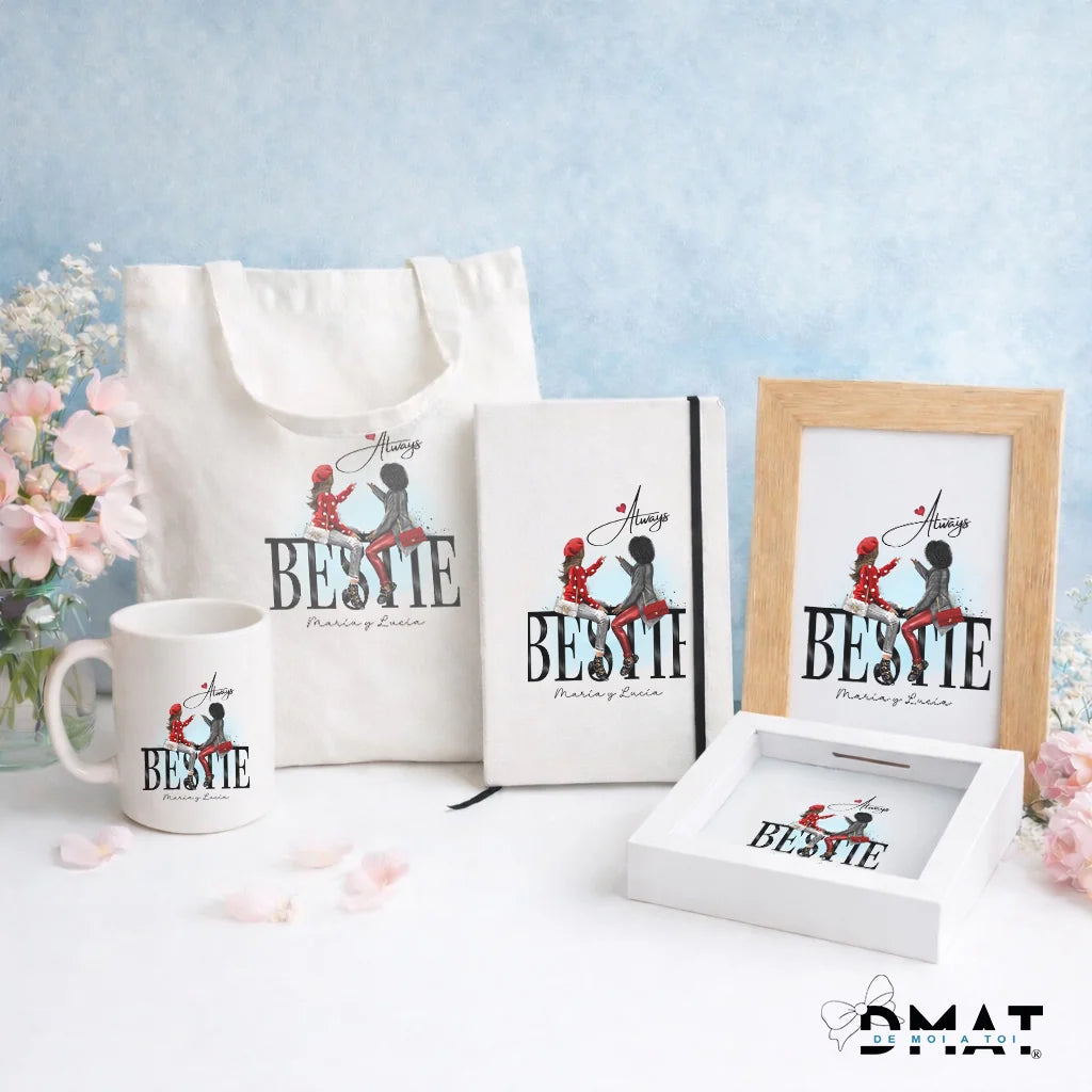 Regalos personalizados con ilustración de mejores amigas