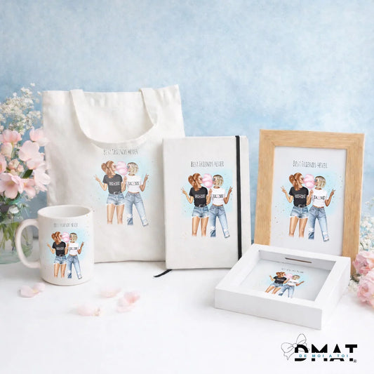 Regalos personalizados con ilustración de mejores amigas nube de azúcar