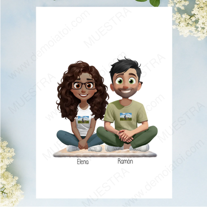 Lámina A4 personalizada de San Valentín como regalo romántico