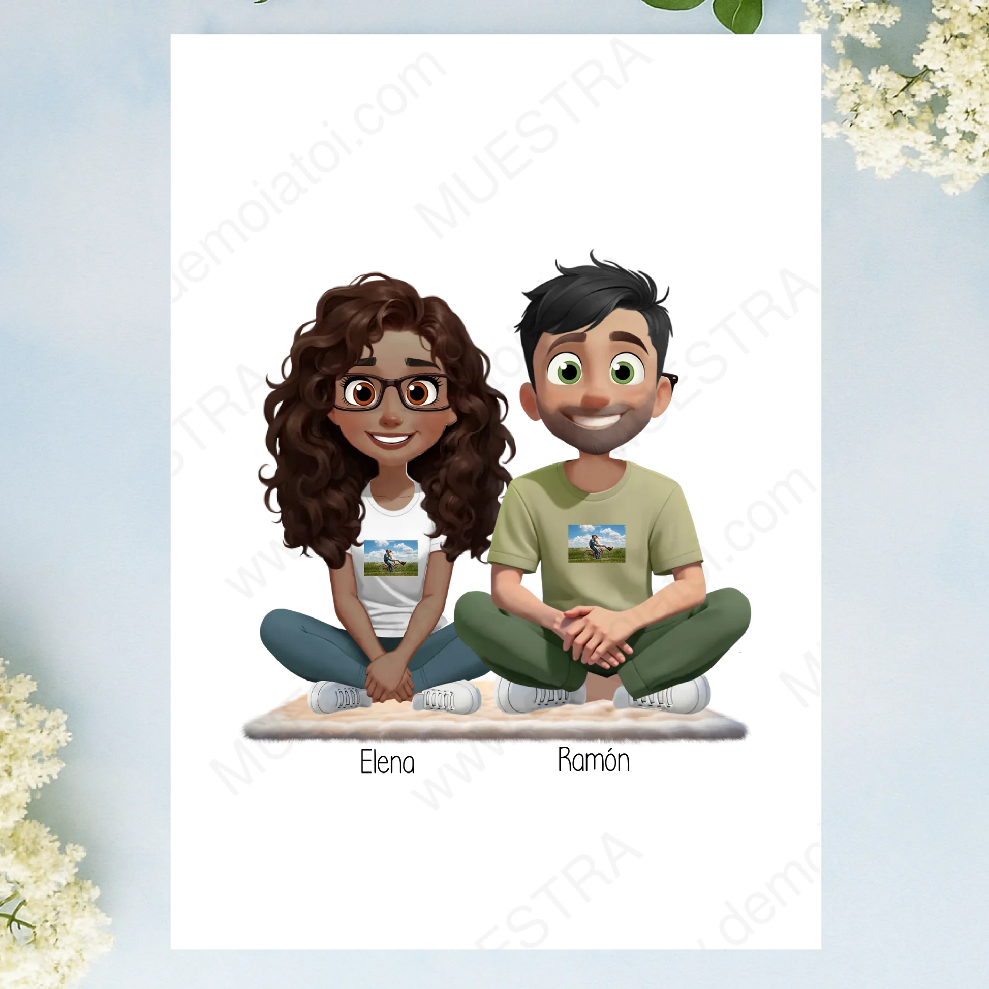 Lámina A3 personalizada con diseño romántico de San Valentín