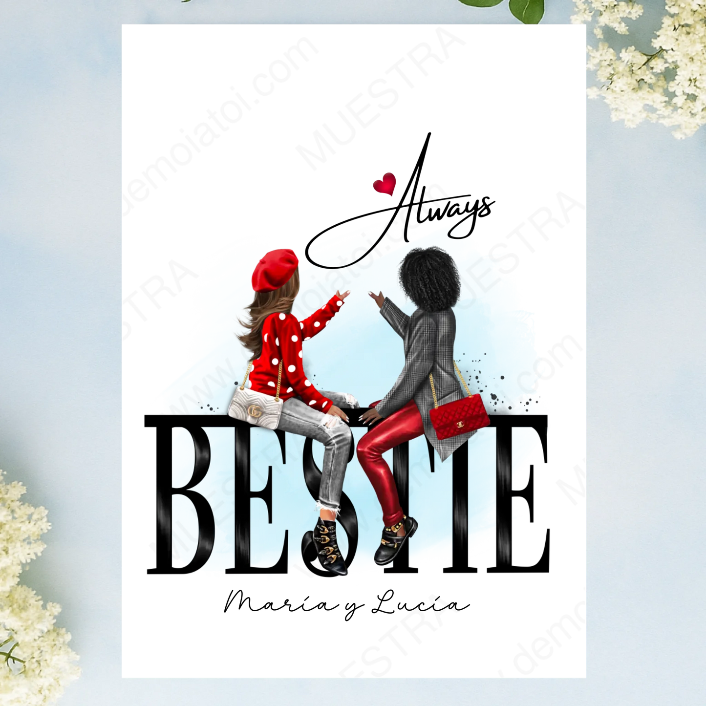 lámina grande personalizada mejores amigas