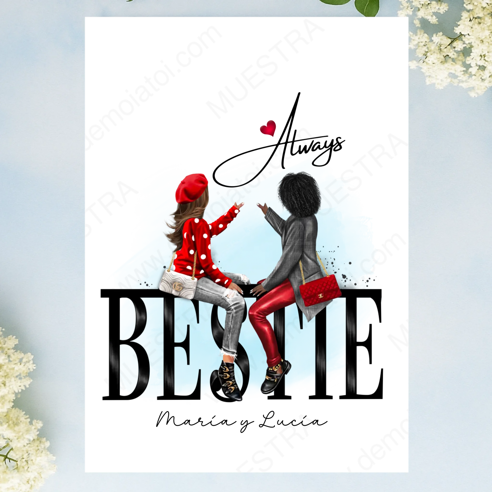 lámina grande personalizada mejores amigas