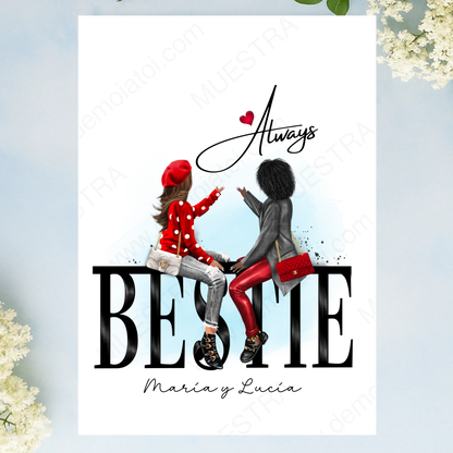 lámina grande personalizada mejores amigas