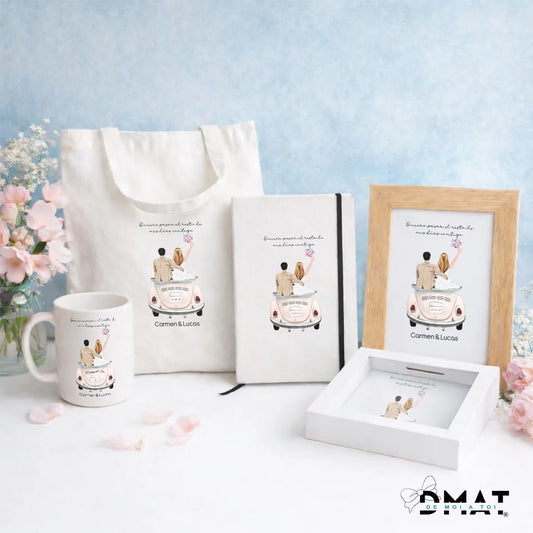 Regalos con ilustración de boda - Coche