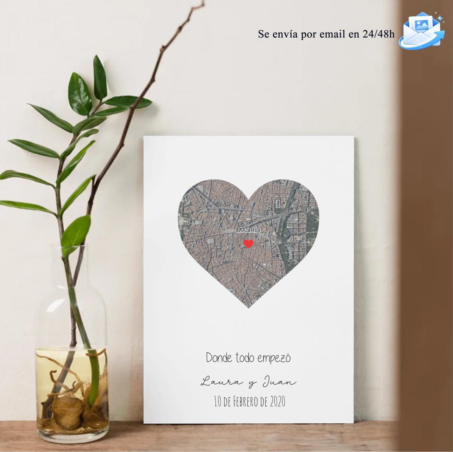 Diseño imprimible de mapa de coordenadas gps para enamorados