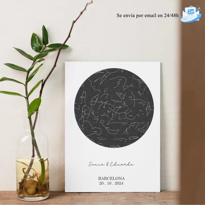 Diseño económico imprimible como regalo original de mapa estelar